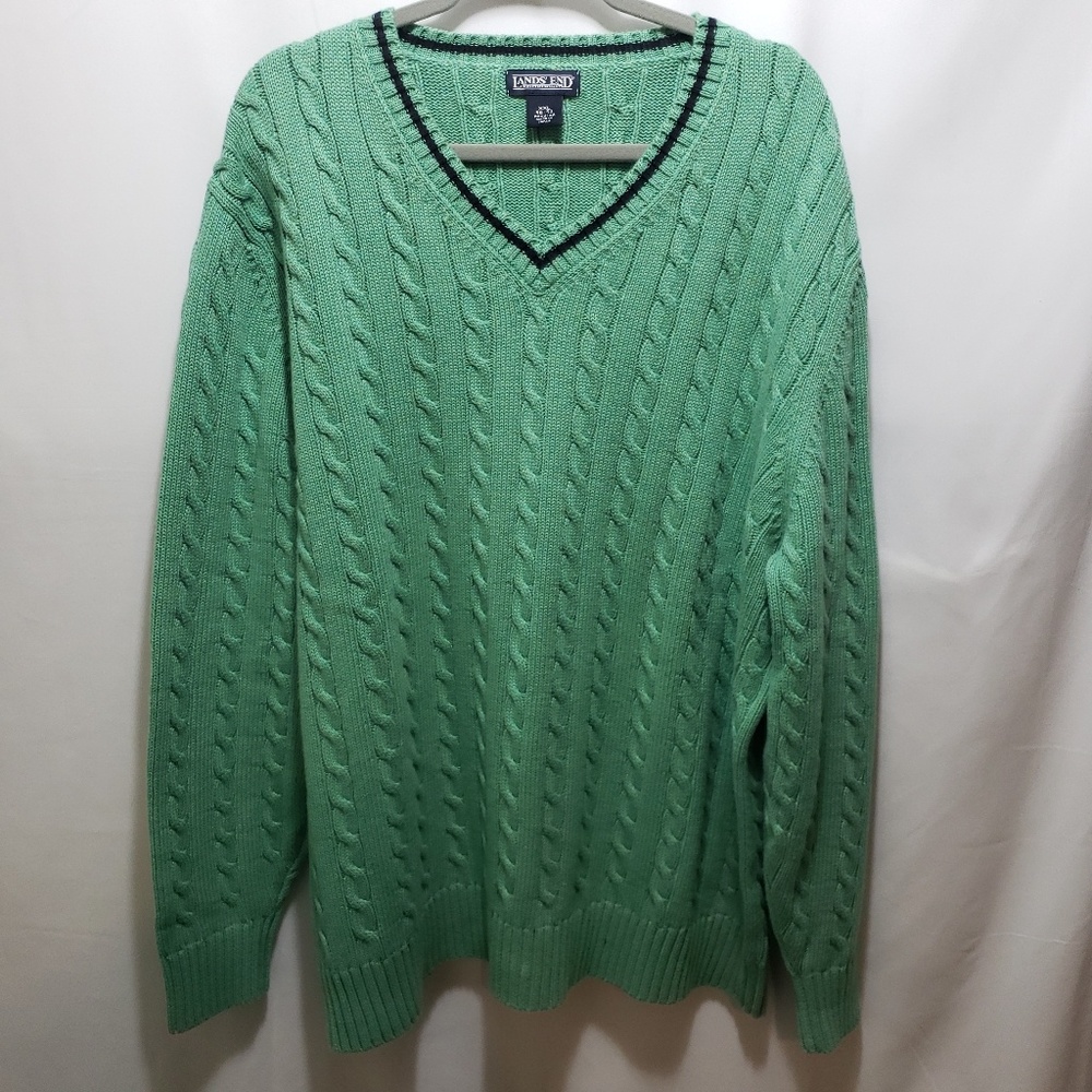 Land's End XXL Cardigan Cable Knit Sweater